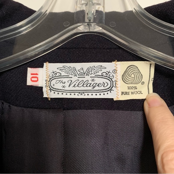 The Villager ~JACKET ~Navy Blue ~10 ~100% Wool ~Work Wear ~Retro ~Classic Style - Picture 6 of 10